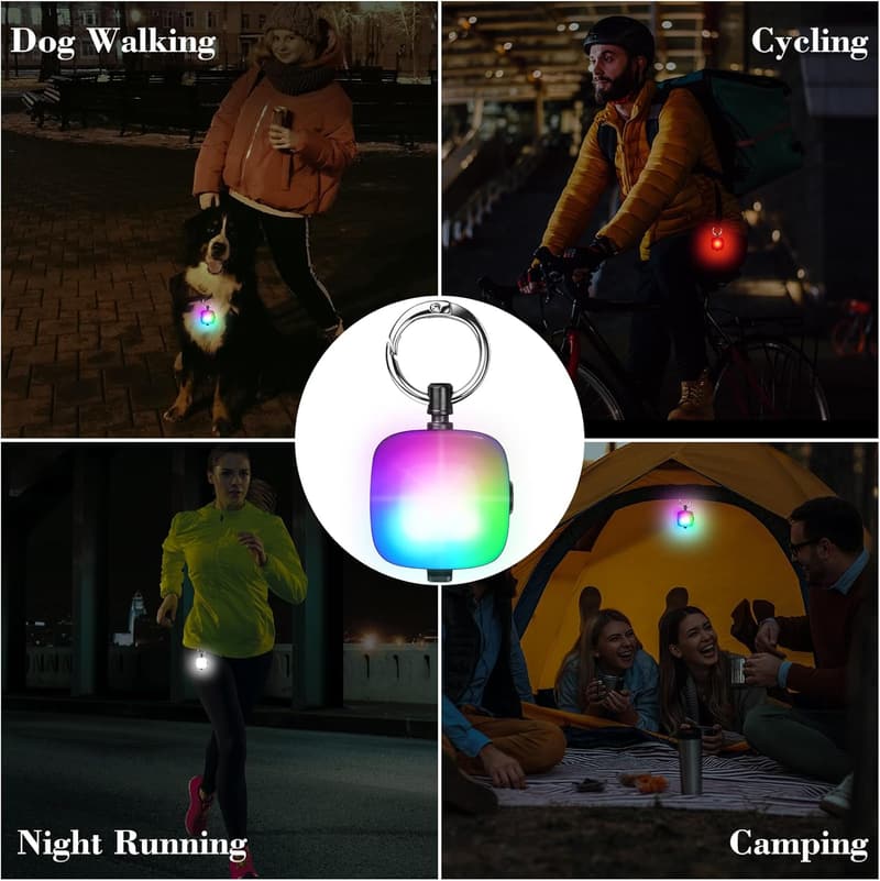 LED Rechargeable Dog Collar Lights - 2-Pack for Night Safety