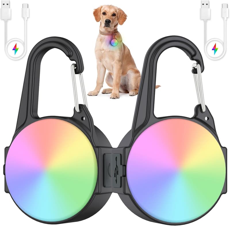 Rechargeable IP68 Waterproof Dog Collar Lights - 2 Pack