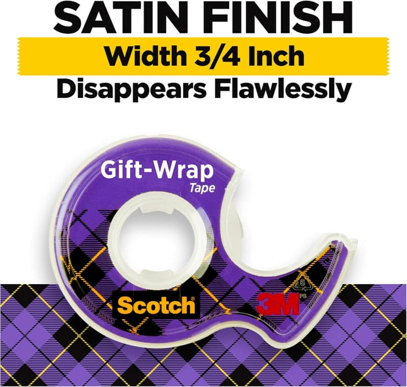Scotch Gift-Wrap Tape with Dispenser, 3/4