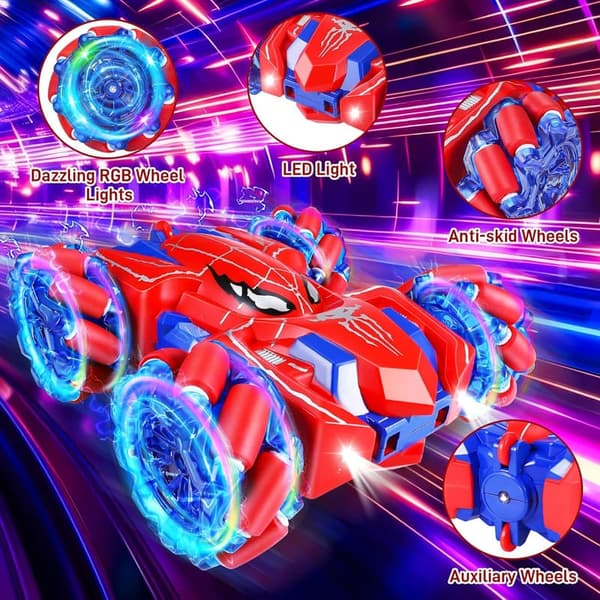 Remote Control Stunt Car for Boys - 4WD, 360° Rotating, Rechargeable