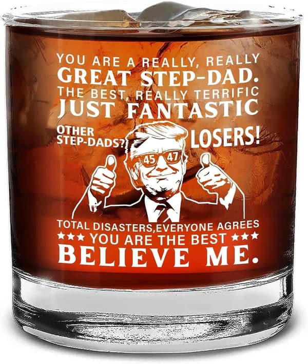 Great Step-Dad Whiskey Glass - Perfect Gift for Father's Day