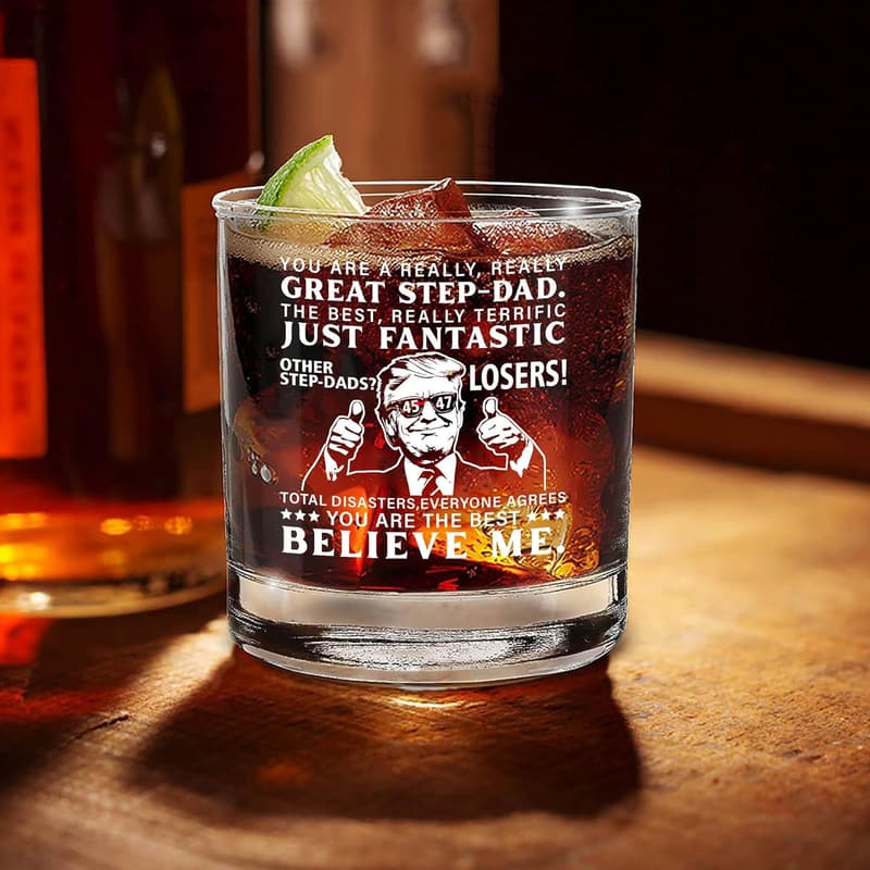 Great Step-Dad Whiskey Glass - Perfect Gift for Father's Day