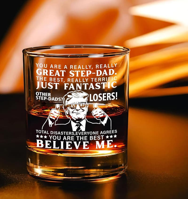 Great Step-Dad Whiskey Glass - Perfect Gift for Father's Day