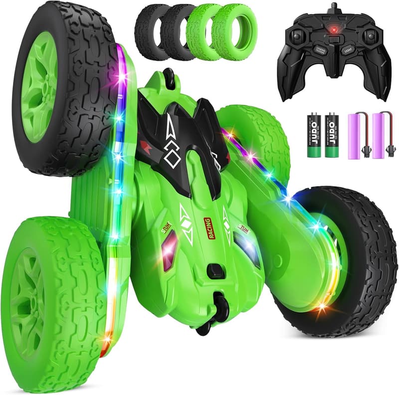 All-Terrain Remote Control Stunt Car with Lights for Kids