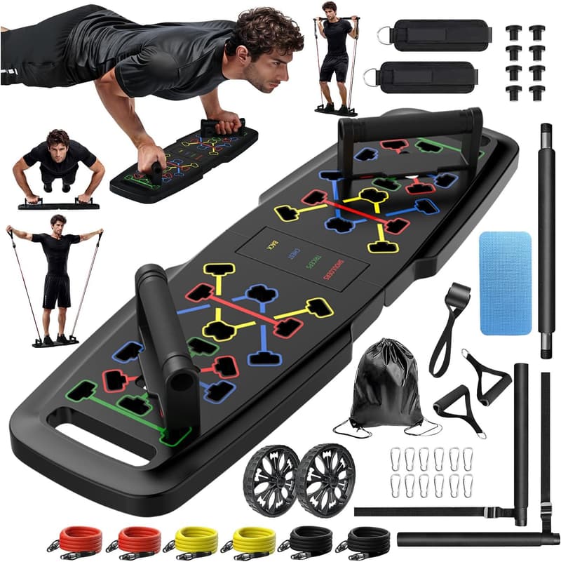 Portable Home Gym Push Up Board with Fitness Accessories