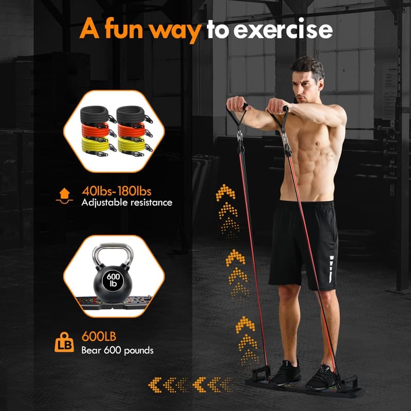 Portable Home Gym Push Up Board with Fitness Accessories
