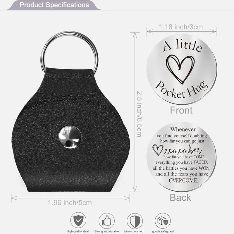 Sobriety Pocket Hug Token Keychain for Men & Women