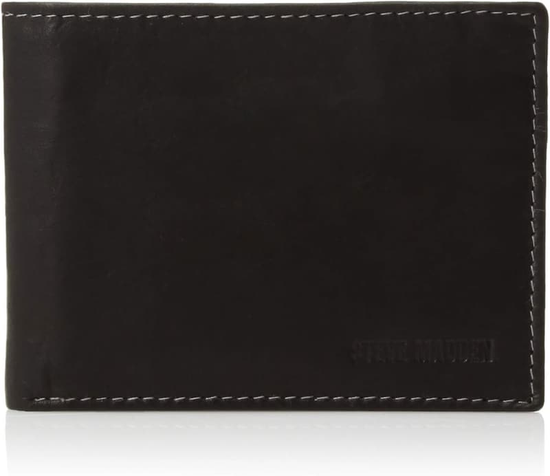 Men's Slim Leather Wallet with Extra Capacity Flip Pockets