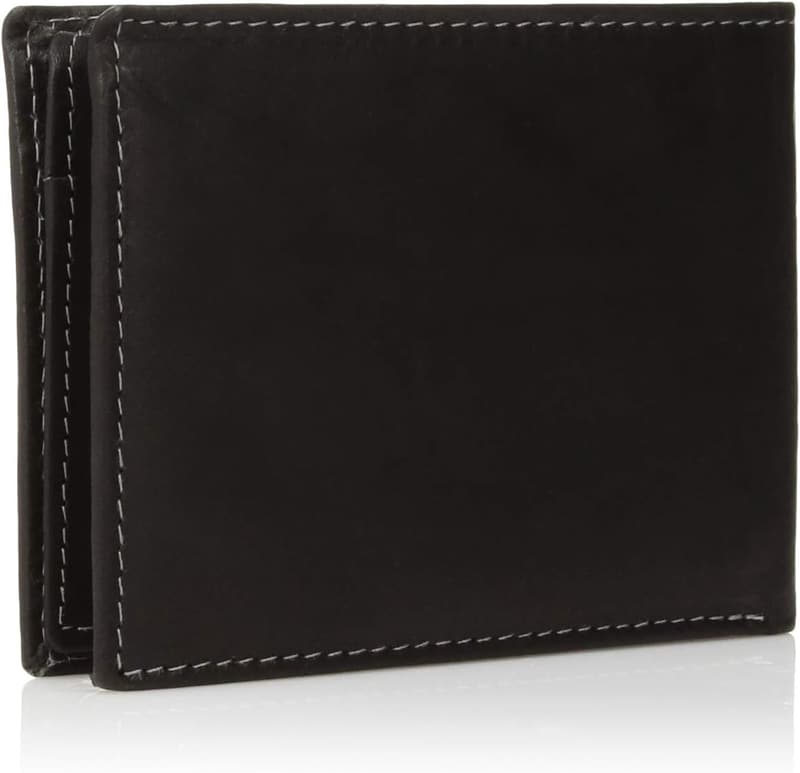 Men's Slim Leather Wallet with Extra Capacity Flip Pockets