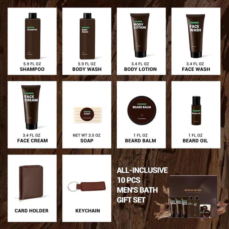 Father's Day Men's Sandalwood Grooming Gift Set