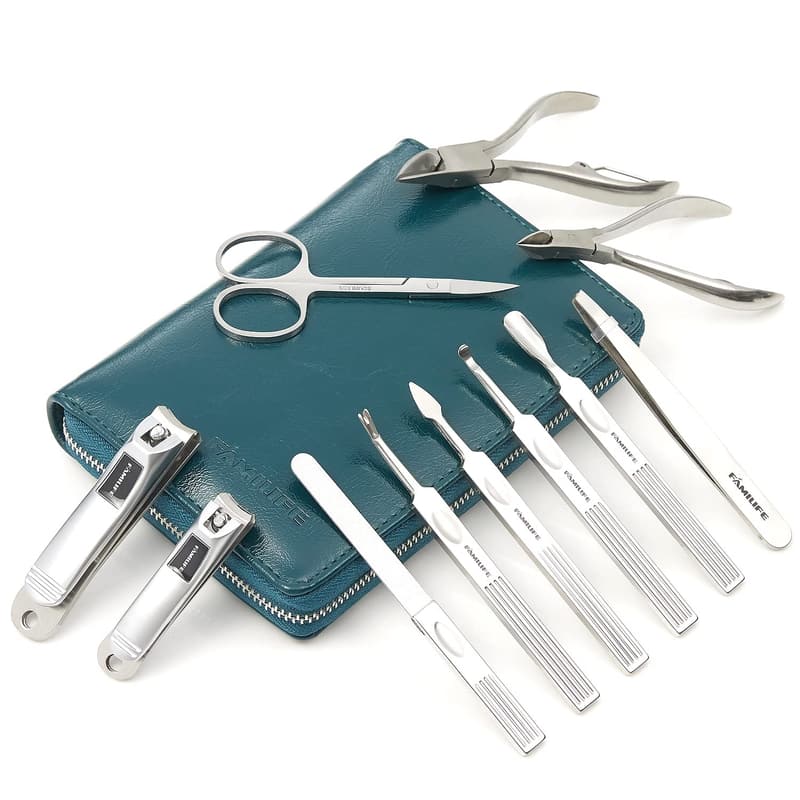 Men's Grooming Nail Kit - 11-Piece Stainless Steel Set