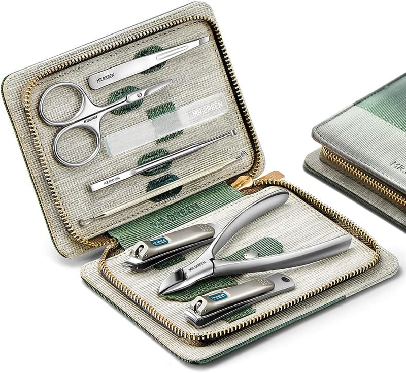 Stainless Steel Manicure Set with PU Leather Case
