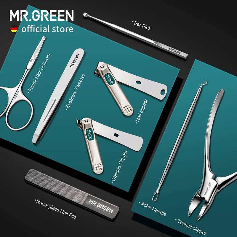 Stainless Steel Manicure Set with PU Leather Case
