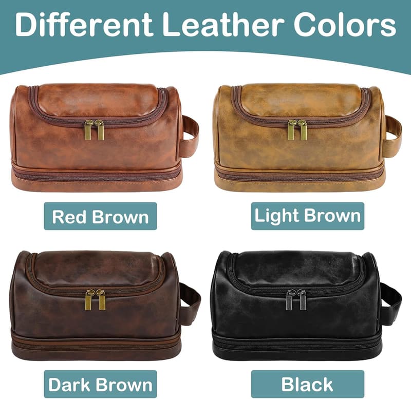 Personalized Leather Toiletry Bag for Father's Day
