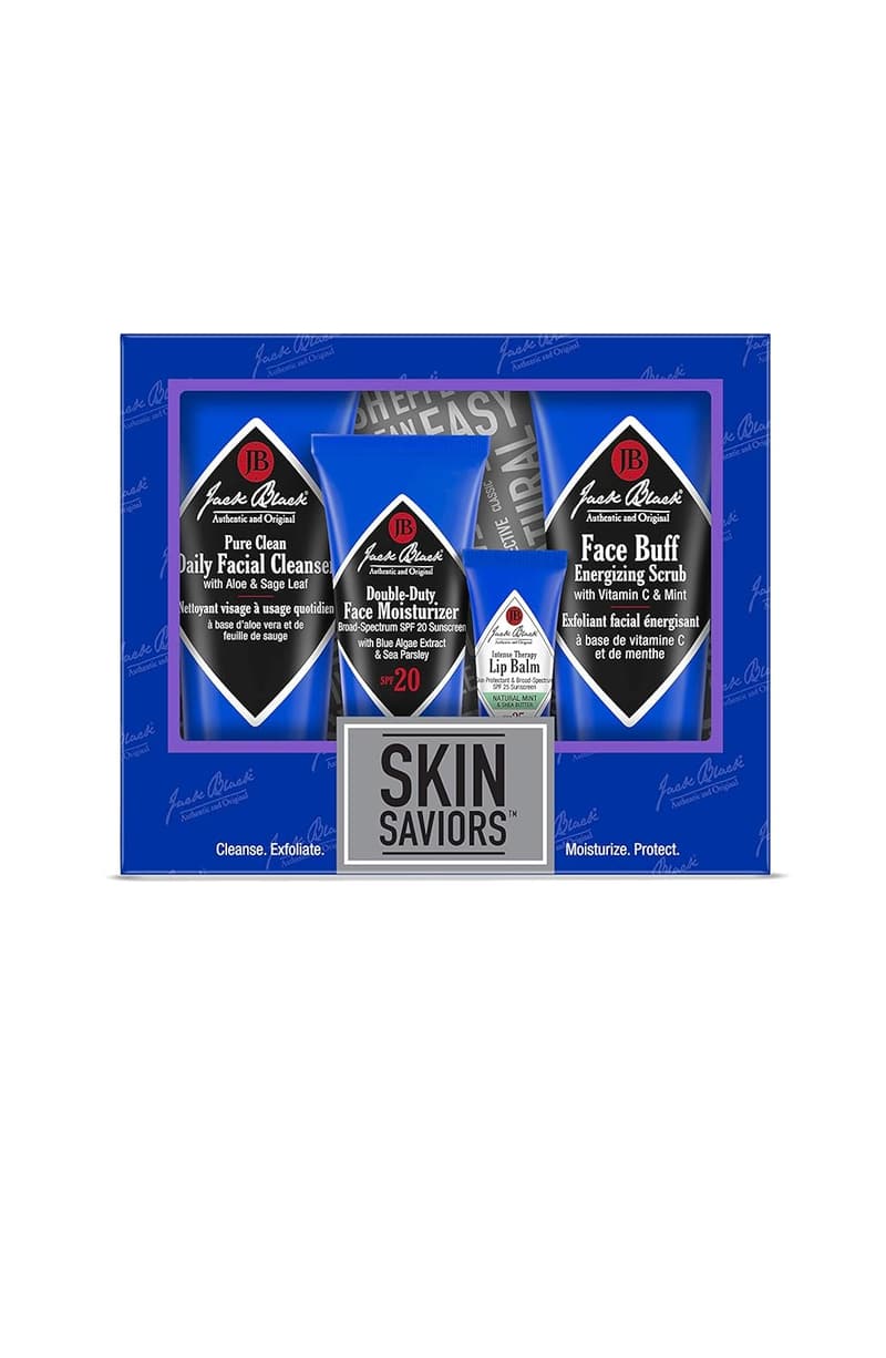 Jack Black Men's Skin Care Set with Face Wash, Moisturizer & Lip Balm