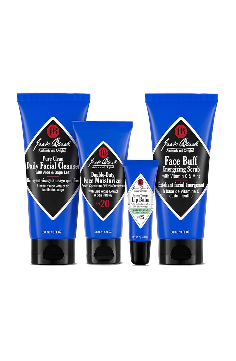 Jack Black Men's Skin Care Set with Face Wash, Moisturizer & Lip Balm