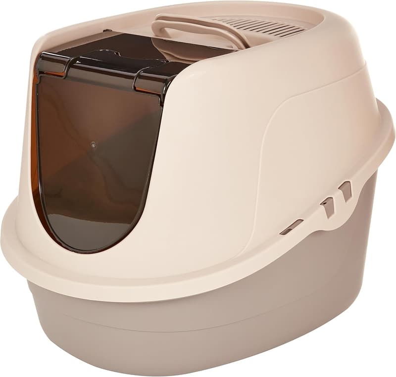 No-Mess Hooded Cat Litter Box, Standard Size, Multicolor