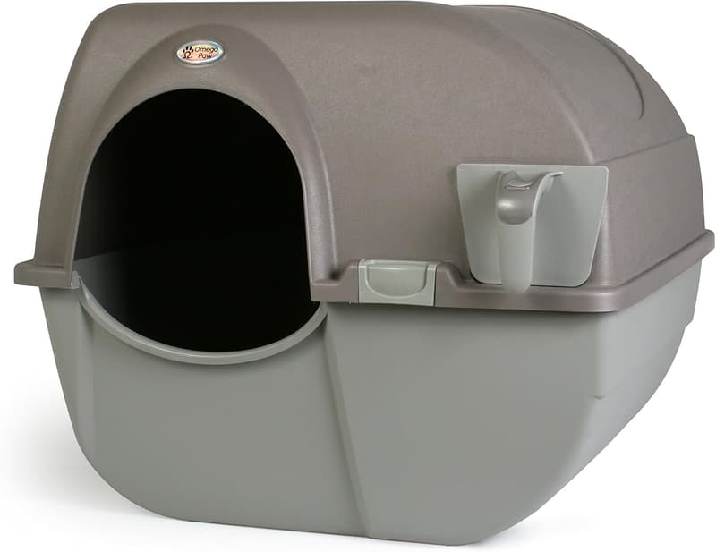 Large Brown Self-Cleaning Litter Box by Omega Paw