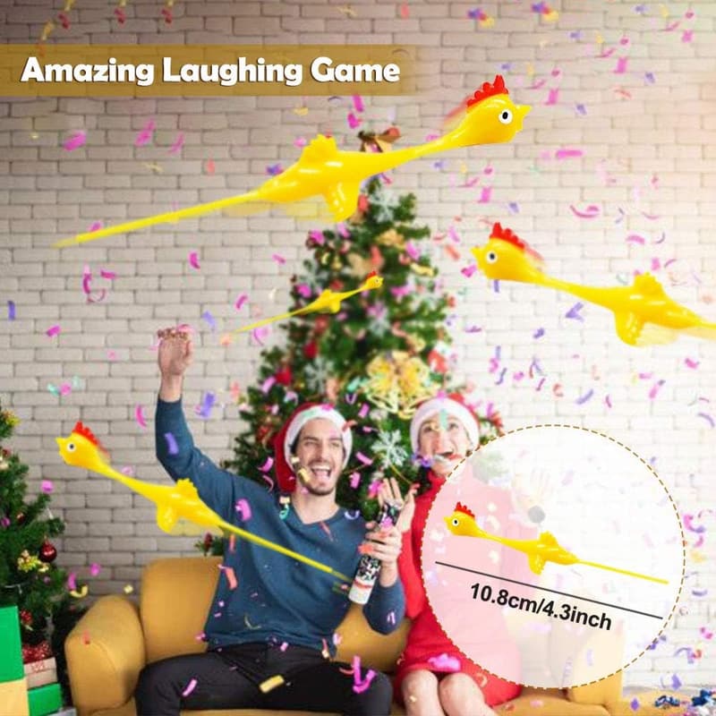 Rubber Chicken Slingshot Gag Toys - Funny Novelty Gift for Kids