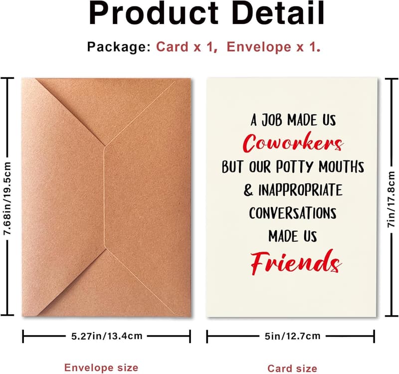 Funny Farewell Card for Coworkers and Friends