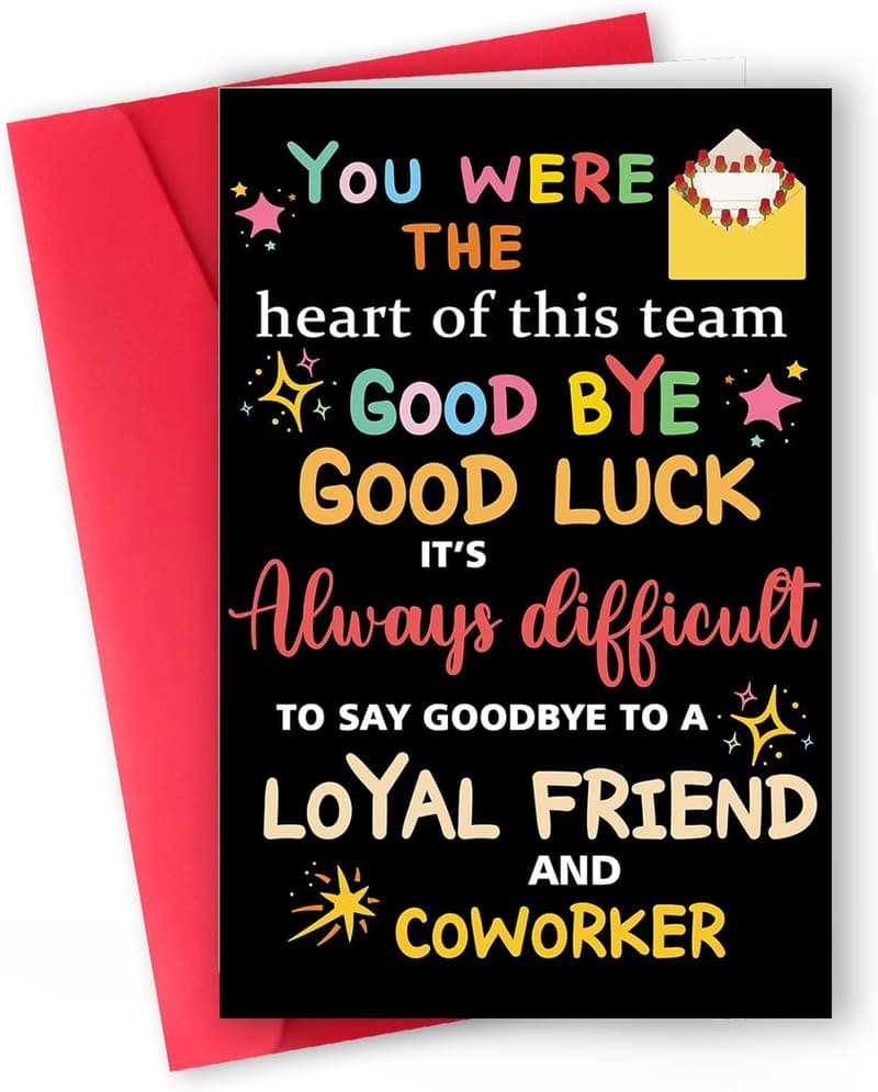 Funny Farewell Card for Work Bestie - Rude Going Away Gift