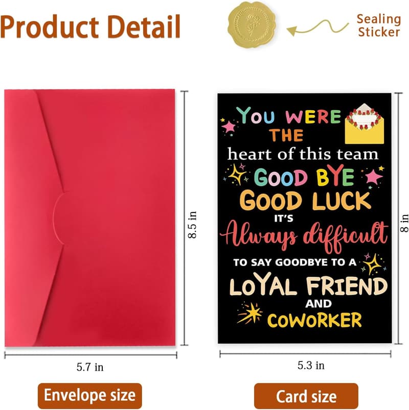 Funny Farewell Card for Work Bestie - Rude Going Away Gift