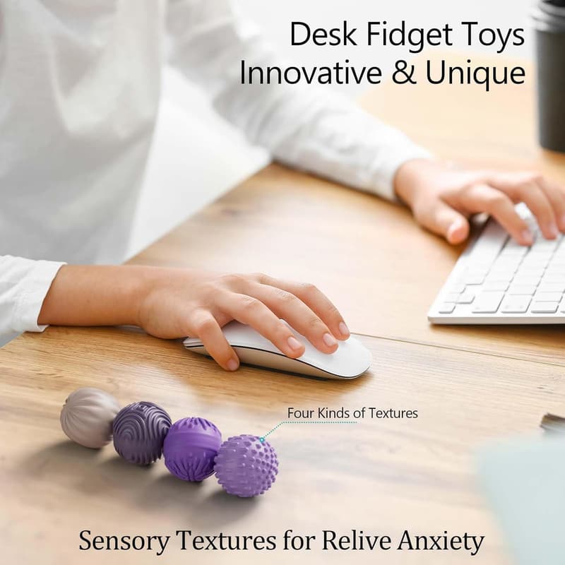 Stress Relief Fidget Toys - 4PCS Silicone Magnetic Balls