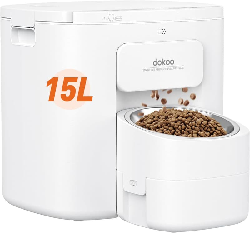 Large Breed Automatic Dog Feeder with 15L Vacuum-Sealed Storage