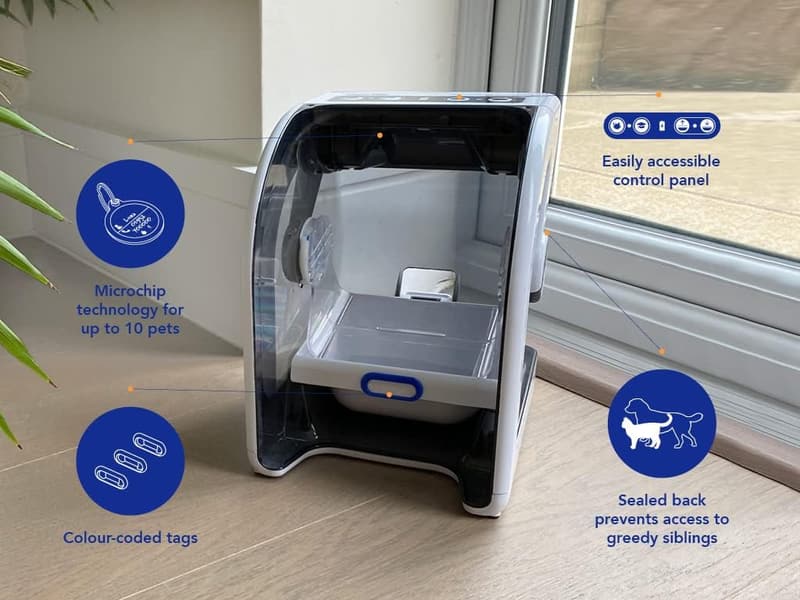 Automatic Microchip Pet Feeder for Cats & Small Dogs - BPA-Free
