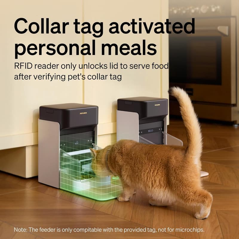 Smart Automatic Cat Feeder with App Control & RFID Tag, 3L