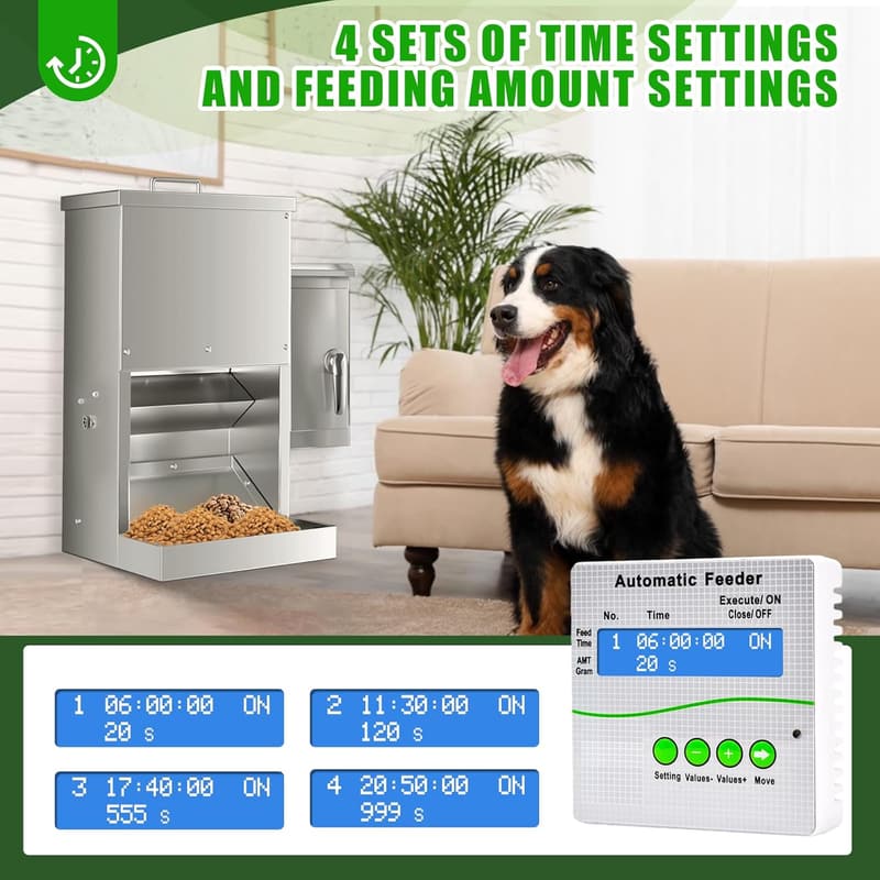Automatic Dog Feeder with Timer for Large Dogs and Cats