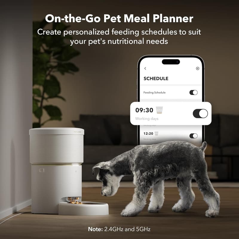 Automatic Dog Feeder with Wi-Fi, 8L Airtight Storage