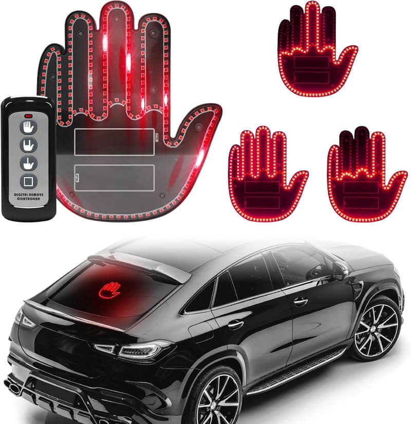 Remote-Controlled Red LED Hand Gesture Sign Light for Car
