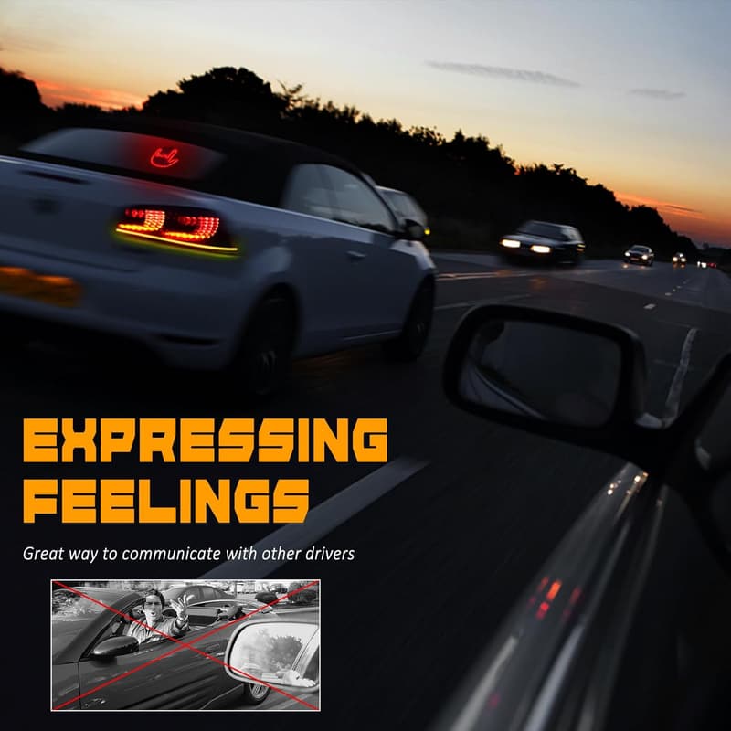 Remote-Controlled Red LED Hand Gesture Sign Light for Car