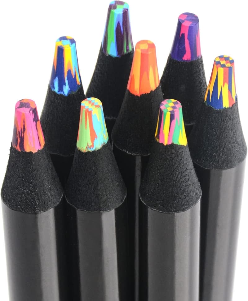 Rainbow Colored Pencils Set - 8-Piece Art Supplies for Teens