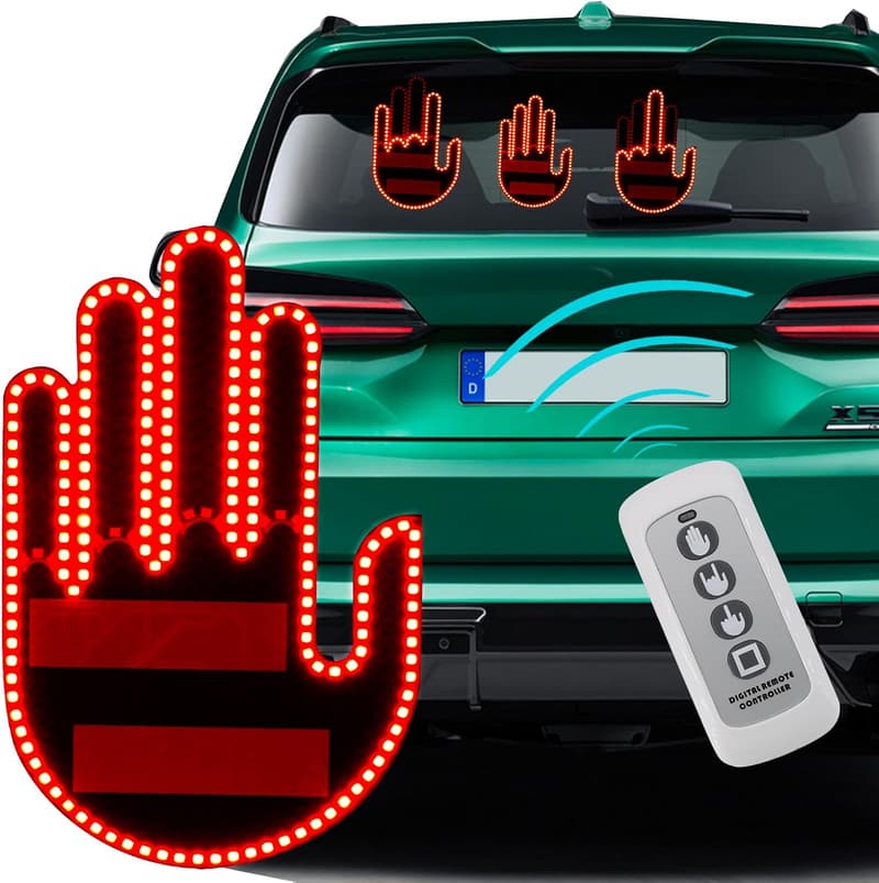 Funny Finger Flicker Car Light - LED Road Rage Sign