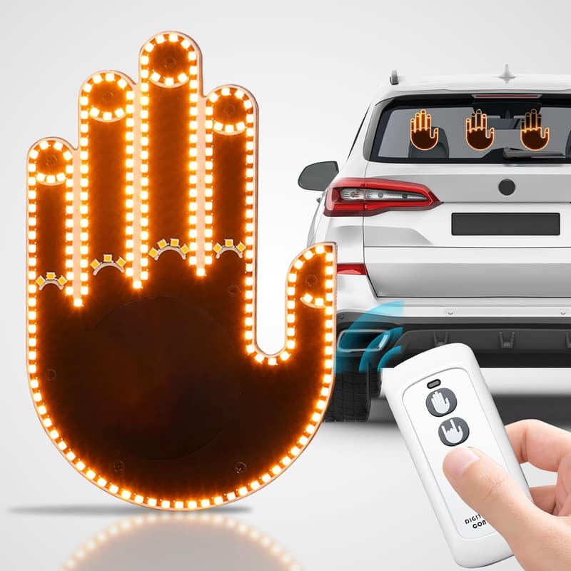 LED Gesture Sign for Car Window - Fun Gift with Remote Control