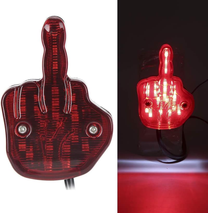 Unique Middle Finger LED Taillight for Motorcycle 12V