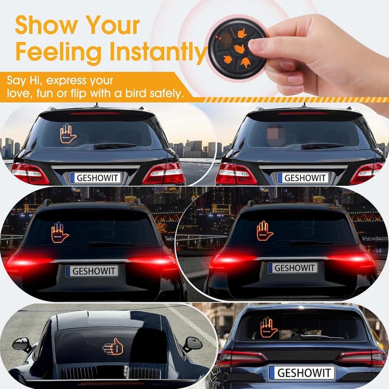 Car Finger Light with Remote - Gesture-Controlled LED Sign