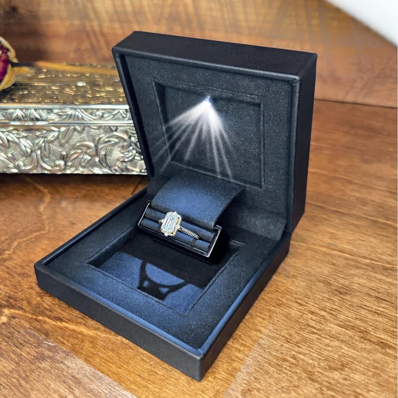 Engagement Proposal Ring Box with Dazzling Illumination