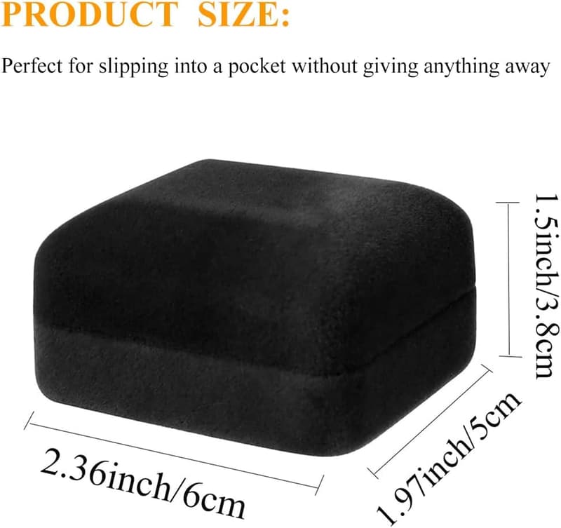 LED Velvet Ring Box - Jewelry Display Gift for Proposal and Engagement
