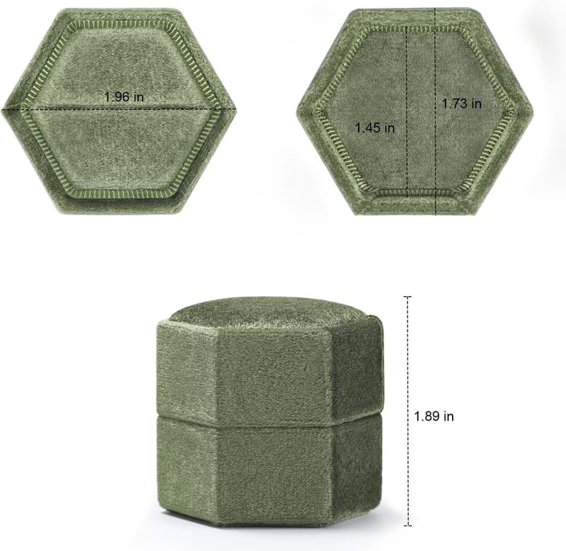 Vintage Hexagon Velvet Ring Box for Engagement Proposals