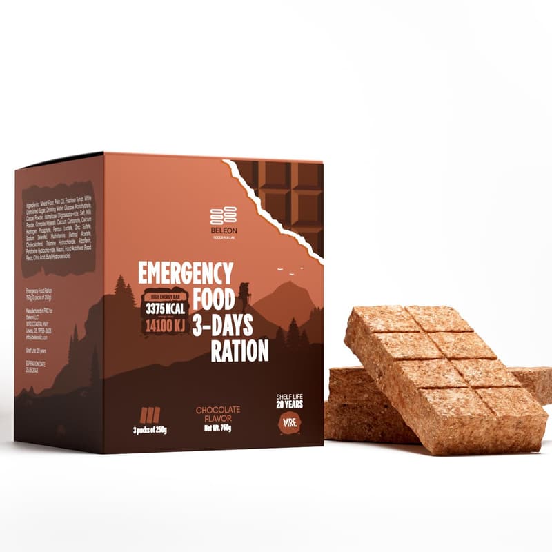 72-Hour Emergency Food Supply - Chocolate Biscuit Survival Kit
