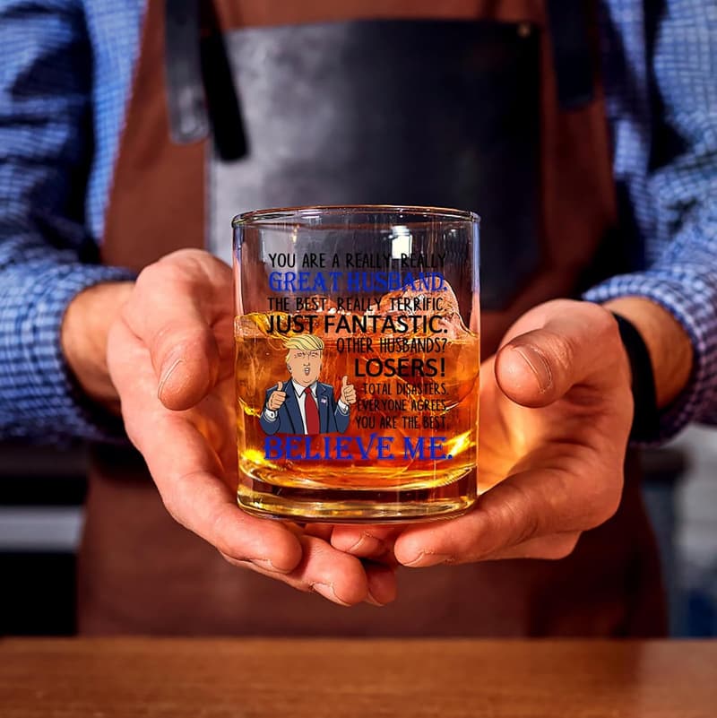 Husband Birthday Gift - Funny 10 oz Whiskey Glass with Box