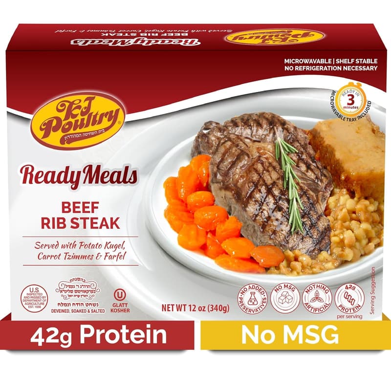 Kosher Beef Rib Steak & Kugel MRE - Shelf-Stable Meal