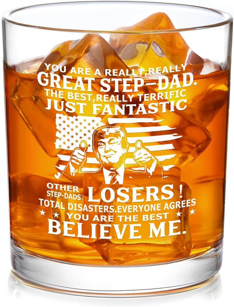 Funny Whiskey Glass for Stepdad - Great Father's Day Gift
