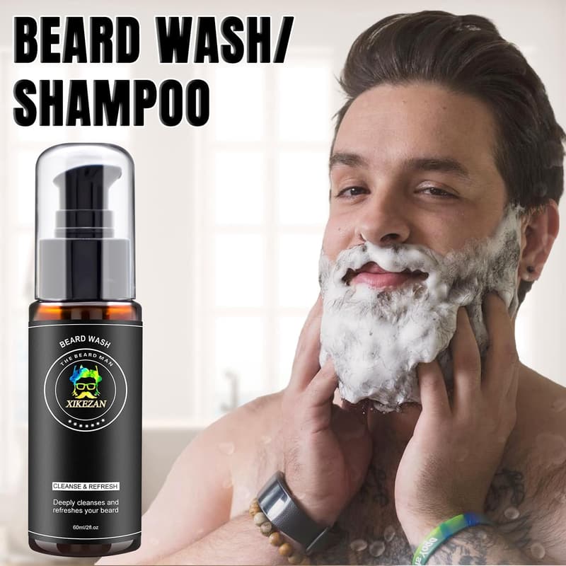 Beard Grooming Kit for Men with Serum, Oil, Balm & Accessories