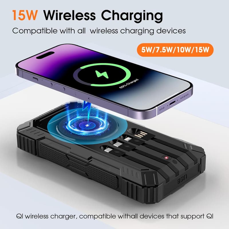 Portable 49800mAh Solar Power Bank with Fast Charging