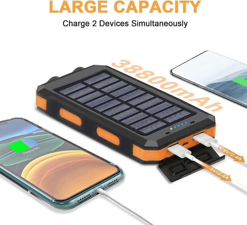 Portable 38800mAh Solar Power Bank for Camping and Travel