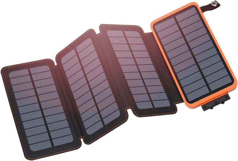 25000mAh Solar Power Bank with 4 Panels & 3 USB Outputs